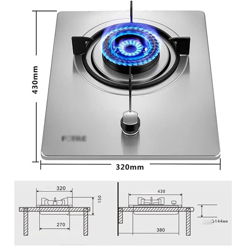버너 가스레인지 가스쿡탑 트리플 링 5.0Kw 빌트인 호브 테이블탑 조리용 FFD 및 에나멜(가스, LPG)