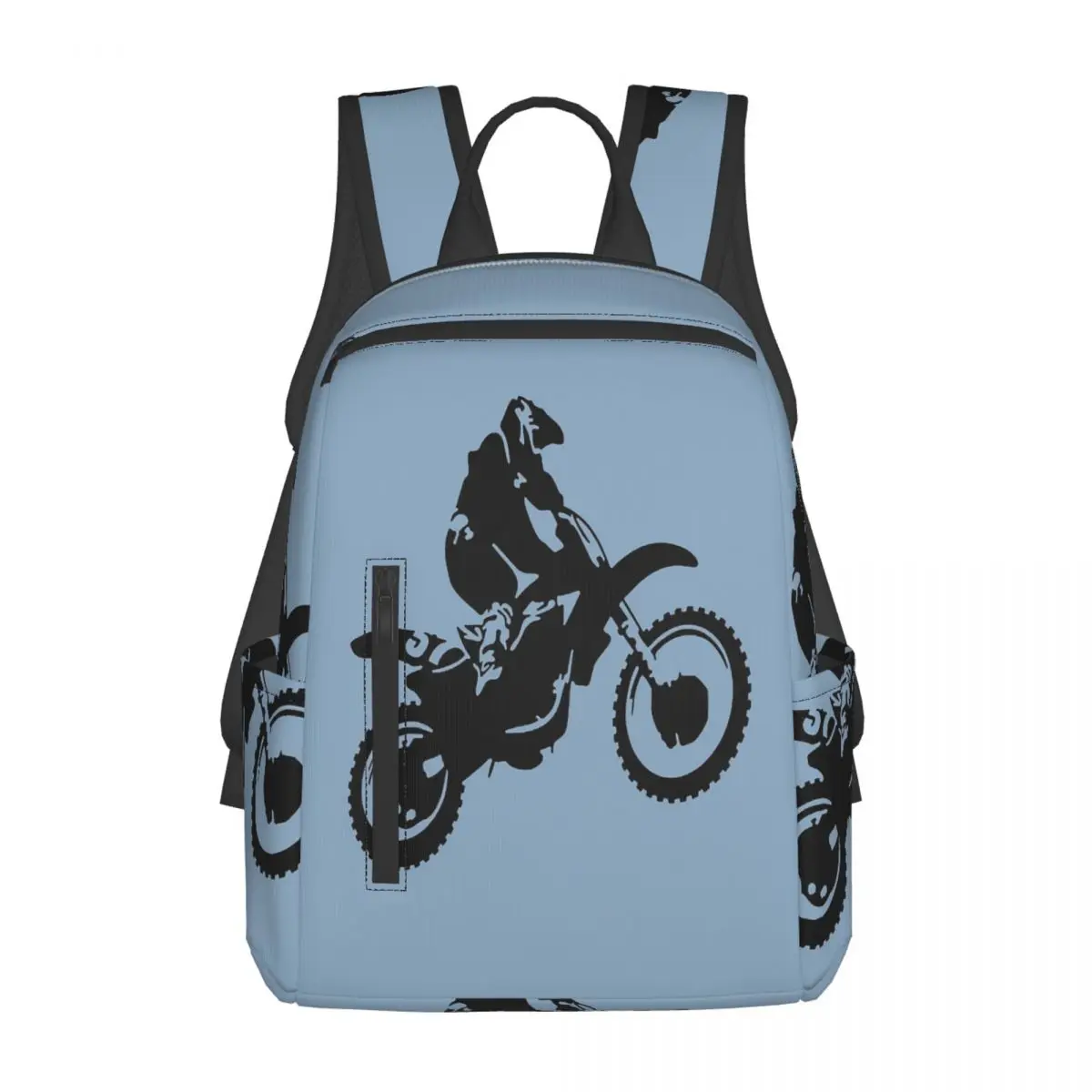 

Moto X Dirt Bike Monotone Vector Art Backpack Daypack Large Capacity Kids BookBag School Bag Shoulder Bags for Men Women