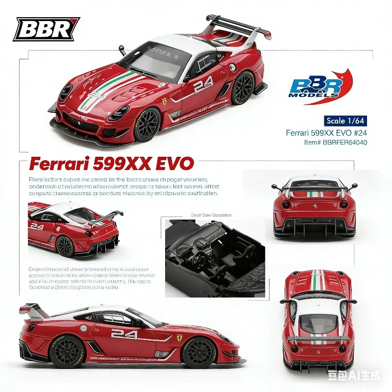 

BBR 1:64 599XX EVO # Модель автомобиля из литого сплава 24:1, подарок для мальчиков на праздник, коллекционный предмет для взрослых.