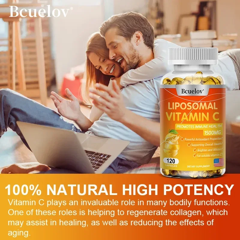 Liposomale Vitamine C Capsules Krachtige Antioxidant Bevordert De Productie Van Collageen Ondersteunt De Gezondheid Van De Huid 1500Mg