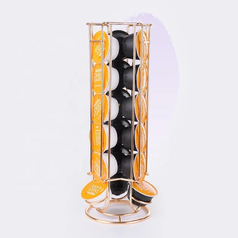 Capsule Storage Rack 18 Pcs Coffee Pod Holder Wire Organizer Countertop Space Saving Shelf Coffee Pod Holder