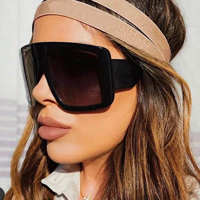 Protective Glasses Oversized Punk Square Sunglasses Y2K Unique Men Trendy Riding Sun Glasses Brand Outdoor New Eyewear UV400