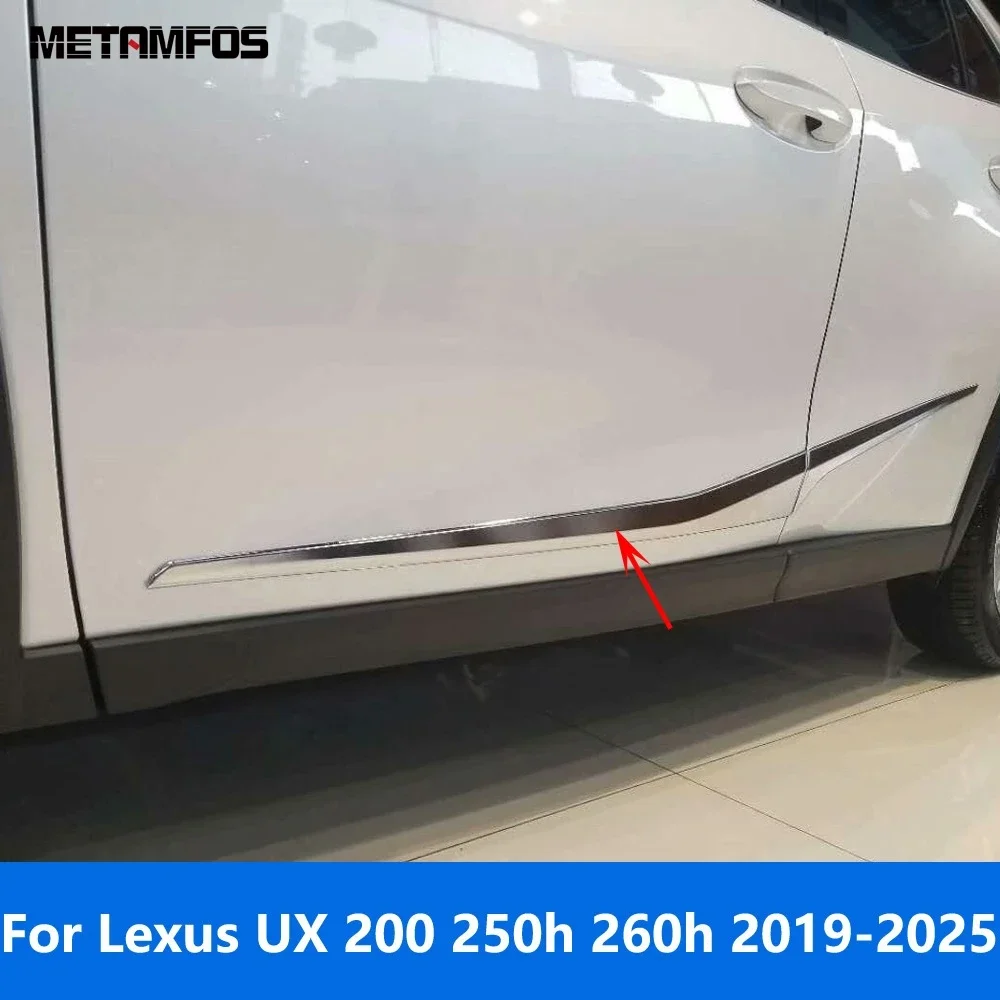 Accessories For Lexus UX 200 250h 260h 2019-2022 2023 2024 2025 Chrome Side Door Line Strip Body Skirts Molding Trim Car Styling