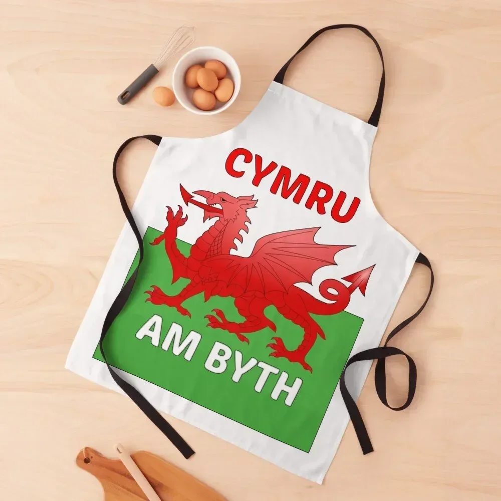 

Cymru Am Byth, Wales For Ever Apron Camping Cute Kitchen Accessories Household Items Useful Kitchen For Men Apron