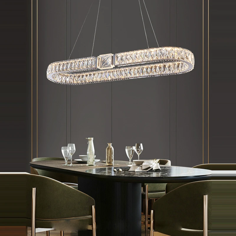 

Oval Magic Ring Dimmable LED Chandelier Lighting 2022 New Trend Hanging Lamps Suspension Luminaire Lampen For Dinning Table