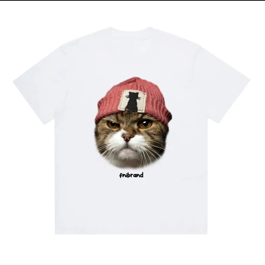 Camiseta de estampado de gato para mujeres ropa de moda Urban de manga corta pura #1