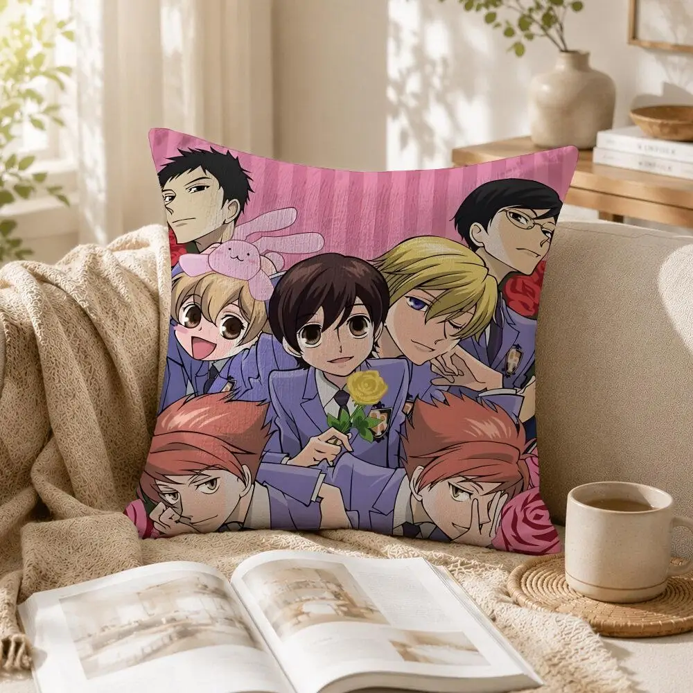 Anime O-Ouran High School Host Club Cushion Cover Linen Square Pillow Case Durable Hypoallergenic Gentle On Sensitive Skin