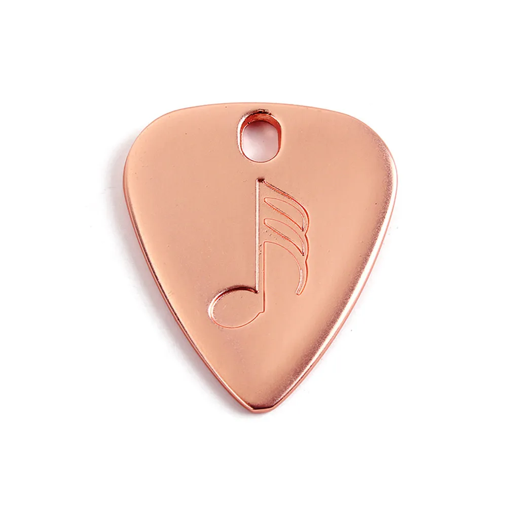 Metal Alloy Guitar Pick Teardrop Design Plectrum with Hole for Storage Pendant Use Mellow Authentic Sound Scratch Free