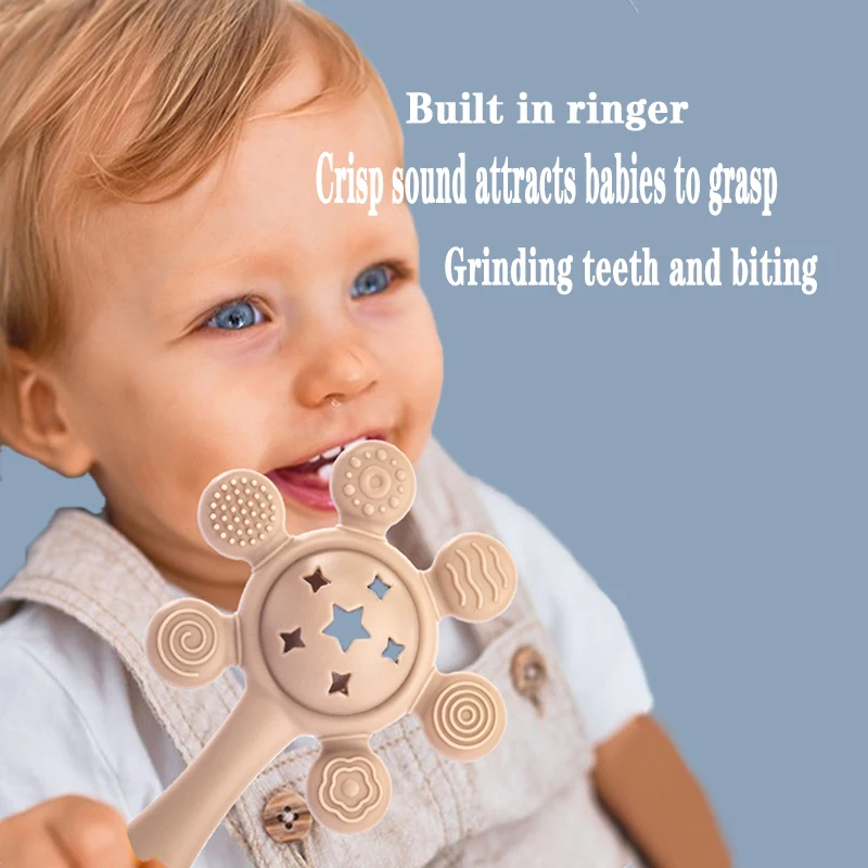 

1pcs Baby Silicone Palm Ringing Bell Dental Gel Baby Imitation Eating Hand Toy Baby Teeth Grinding Toy