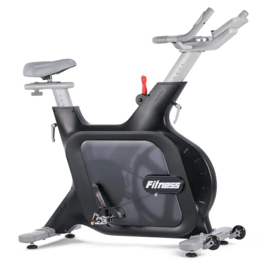 

Велотренажер для дома с 32 уровнями регулировки сопротивления и колесами для легкого перемещения, черный, с регулируемыми настройками