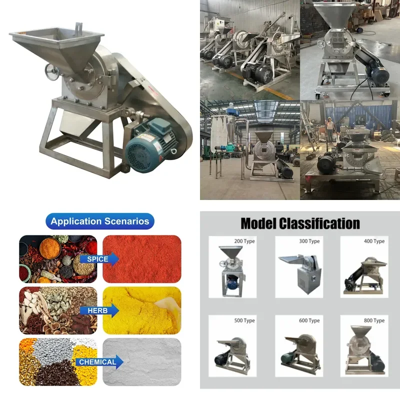 for Small Business Custom Stainless Steel Grain Feed Processing Mill Corn Flour Hammer Mill Fine Tooth Claw Crusher