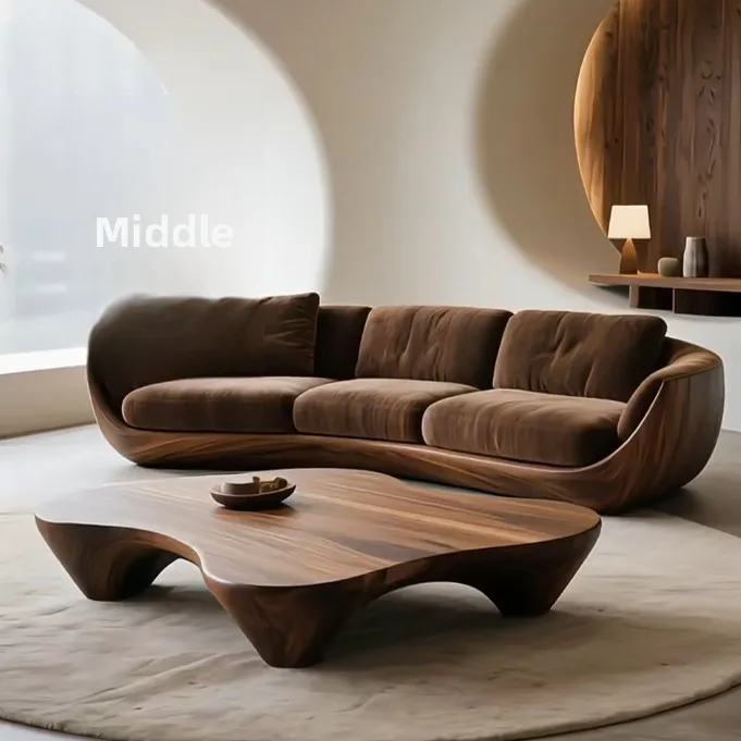 Nordic style light luxury solid wood combination sofa removable and washable fabric high density sponge filling living room