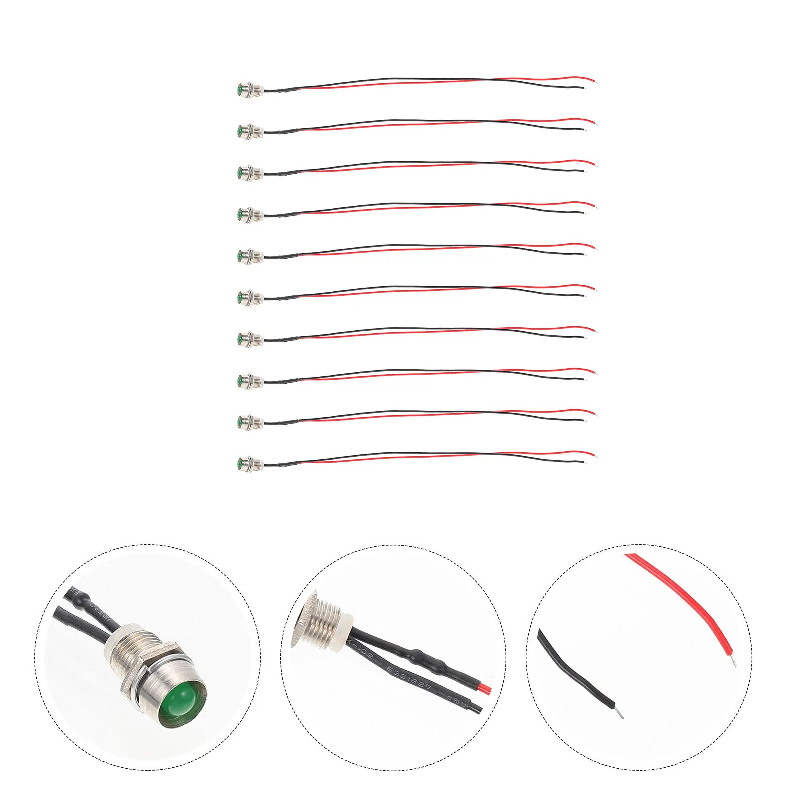 

10Pcs LED Indicator Light Metal Signal Lamp Ship Truck Equipment Vehicle Warning Light Directional Wire Signal Lamp