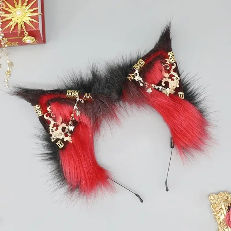 Ear Headband Anime Theme Gatherings Woman Taking Photo Wolf Ear Headpiece 6XDA