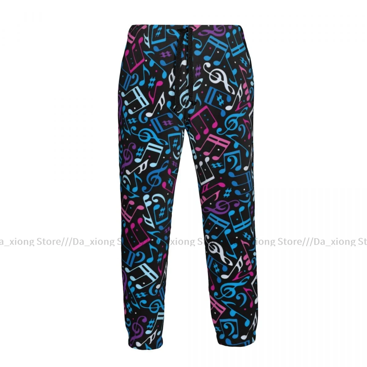 Casual Jogger Pants Colorful Dotted Musical Notes Pattern. Men Fitness Gyms Pants Outdoor Sweatpants Pants Mens Trousers