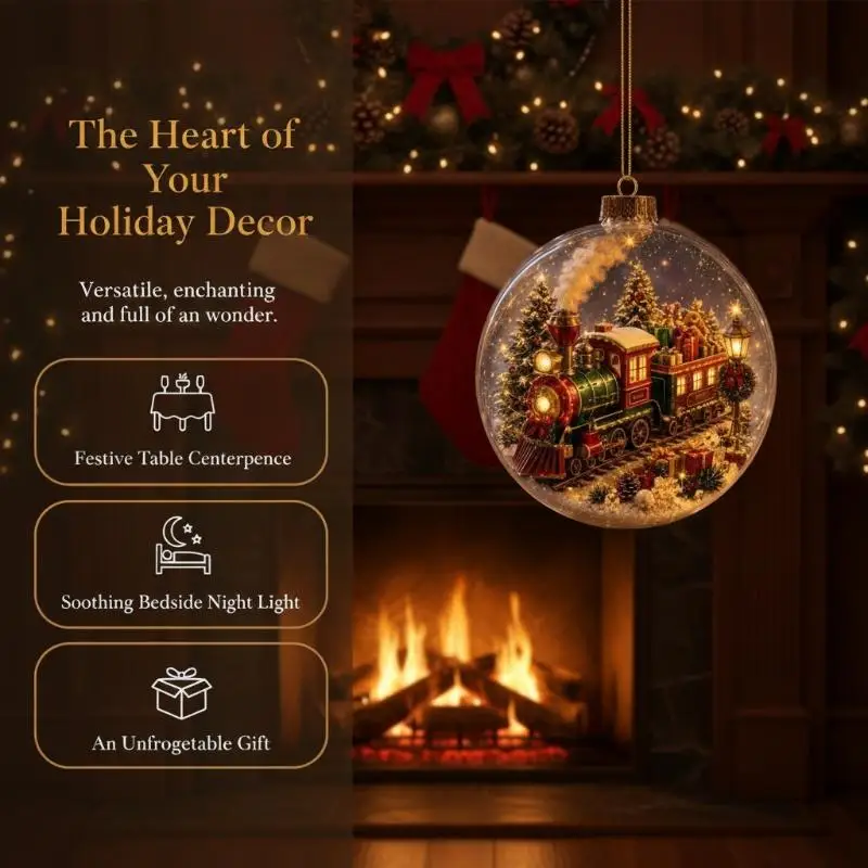 Glowing Christmas Story Diorama Ornament Vintage LED Lighted Hangable Decor for Xmas Party Home Window Display Winter Holiday D
