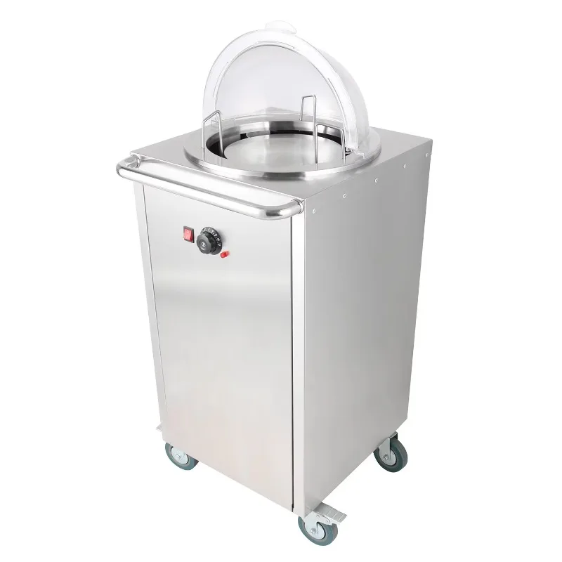 

Electric stainless steel tray and cutlery dispenser Double plate heating cabinet