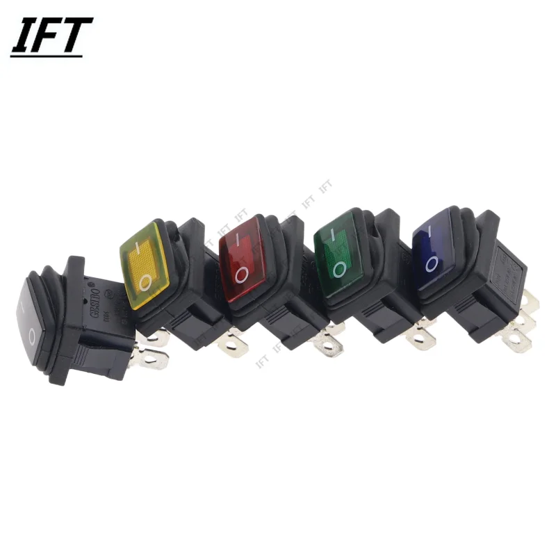 

10pcs KCD1 waterproof 12V 220V mini toggle switch led light latching 3pins on off conffee machine button rocker switch