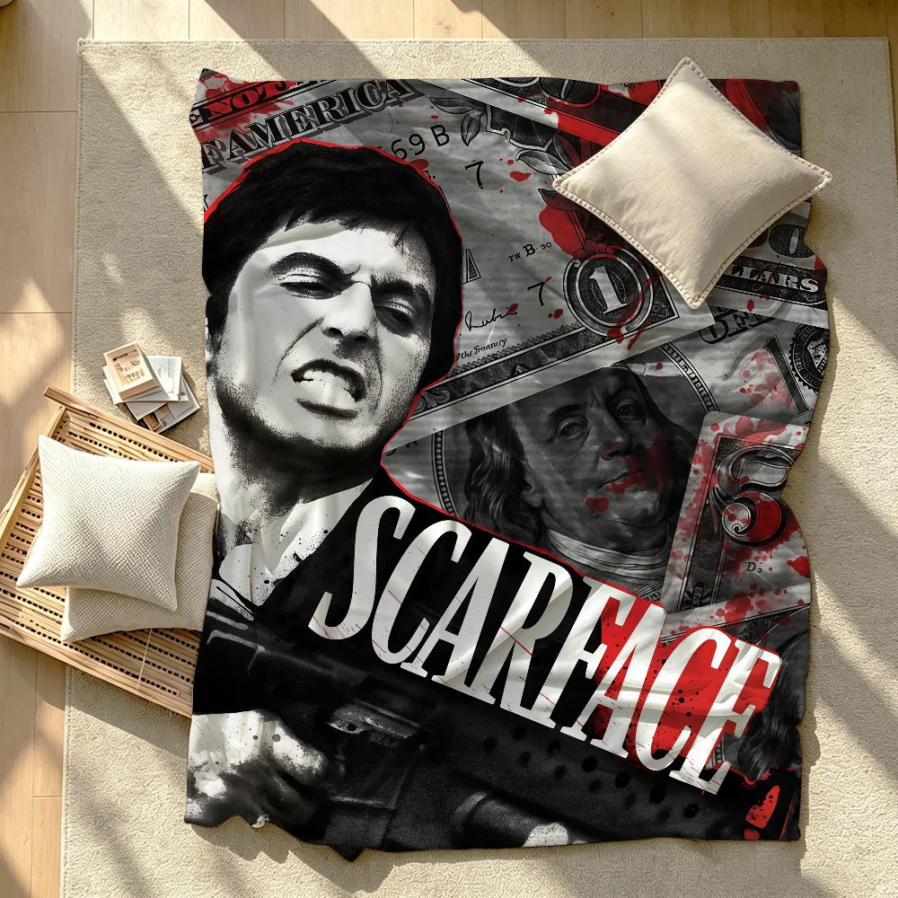 Movie S-Scarface Blanket Perfect For Sofas Beds Offices Travel Camping Chairs Warm Thick Plush Blanket All Season Use 5