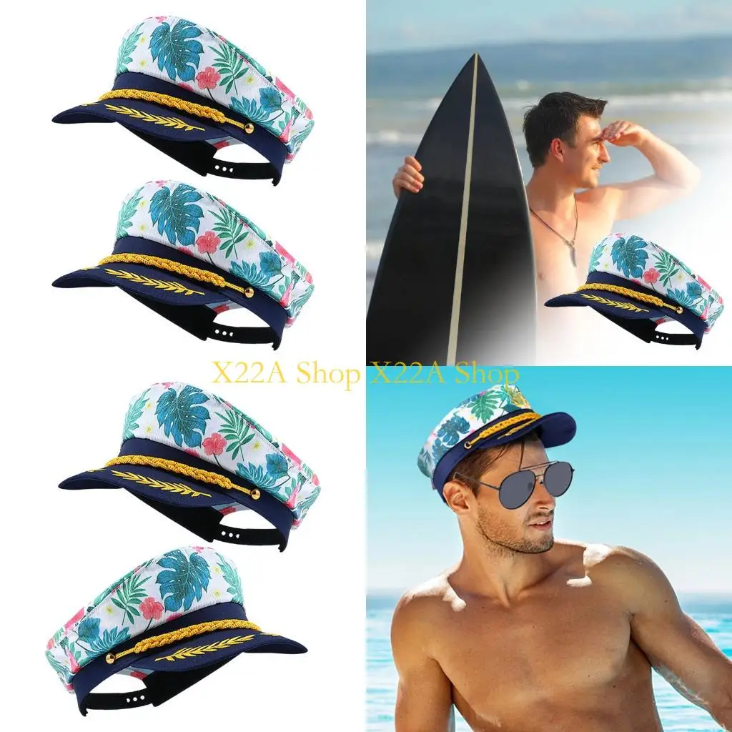 Unique Adjustable Sailors Hat For Party And Costume Event With Floral Decor
