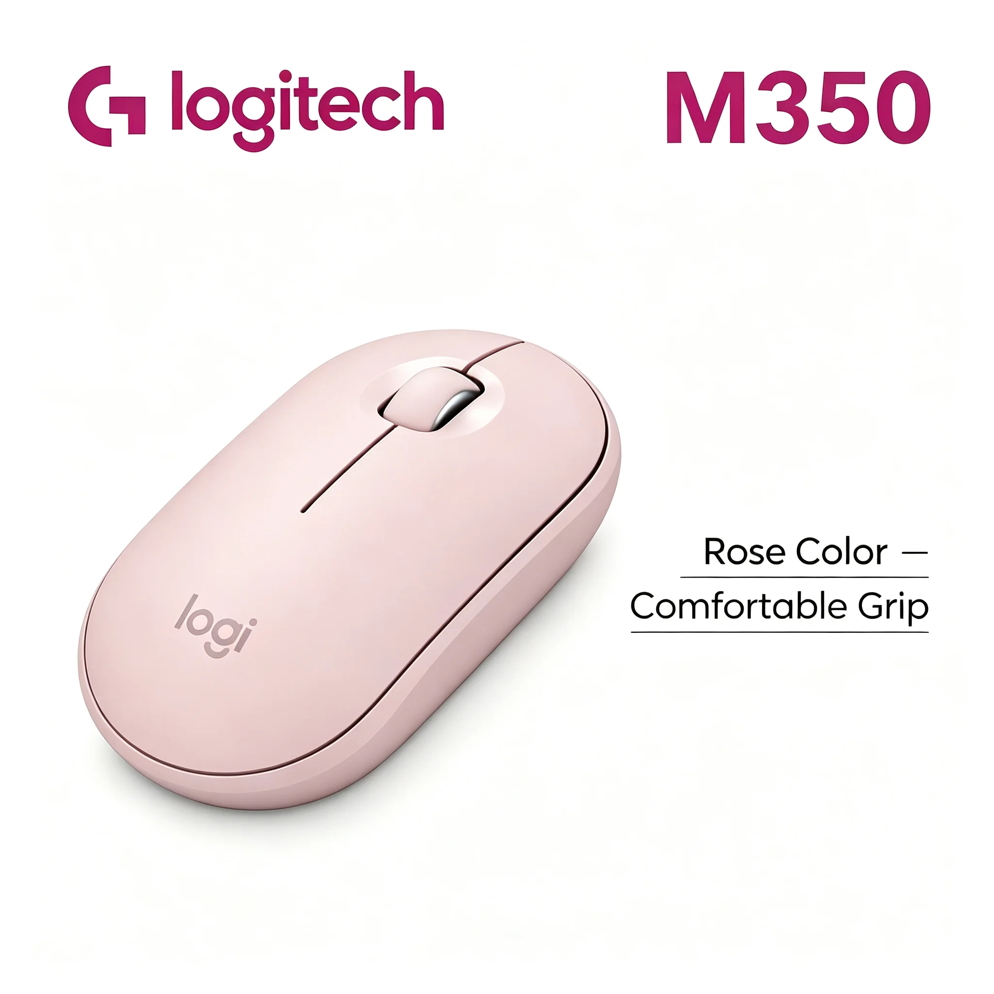 Logitech M350 Wireless Quiet Click Mouse Lightweight Portable Mice for Daily Work