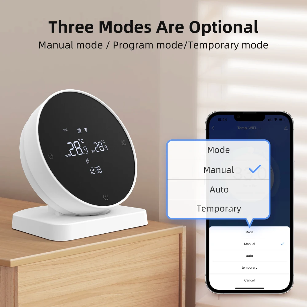 MIUCDA-Smart Wi-Fi Termostato, RF Receptor Sem Fio, Controlador de Temperatura de Água, Caldeira a Gás, Funciona com Alexa, Google Home, Tuya