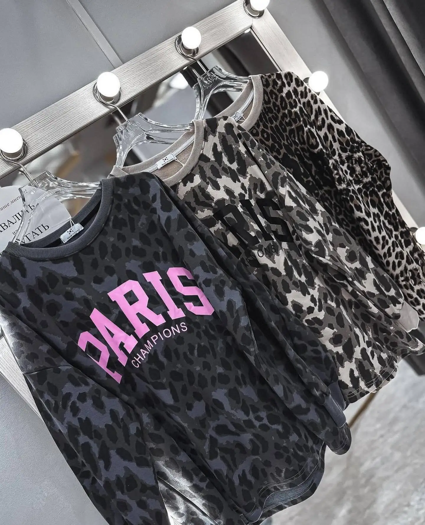 Fall Women\'s Sweatshirt Long Sleeves Pullovers Letter Leopard Print Outerwear Loose O-neck Sexy Female\'s Tops Oversize Hoodie