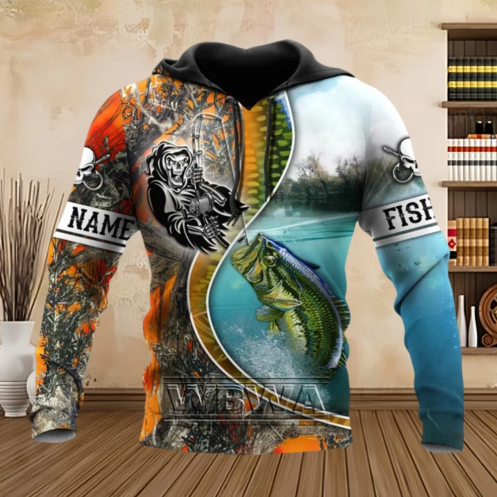 Wiosna Moda Męska Bluza Pike Fishing 3D All over Printed Pullover Bluza Unisex Top Casual Sportswear Y2k Clothes