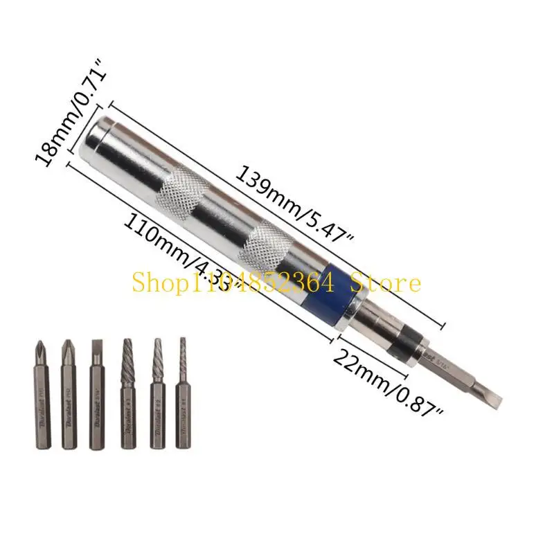 Chave fenda multifuncional 6 1 652F Chave fenda impacto 1/4" para engenheiros