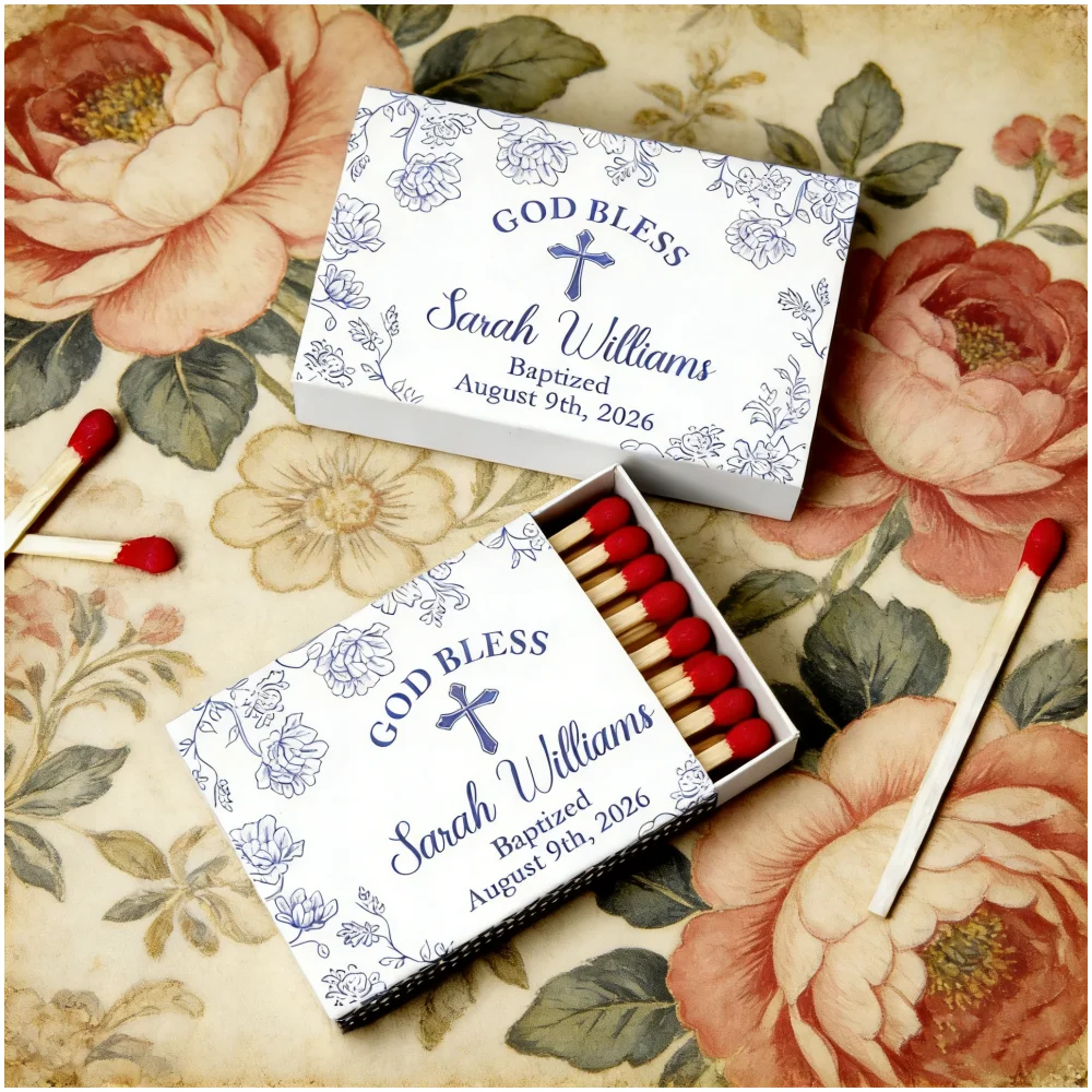 

Персонализированные коробочки для спичек «Благословение Бога» на крестины – Религиозные сувениры с цветочным дизайном, оптовые подарки для гостей на крестины и причастие