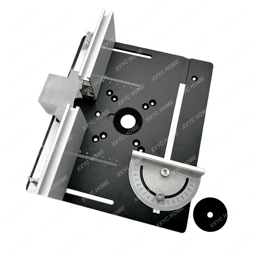 Aluminum Router Table Insert Plate W/ Miter Gauge Guide and Bracket for Woodworking Benches Table Saw Trimming Engraving Machine