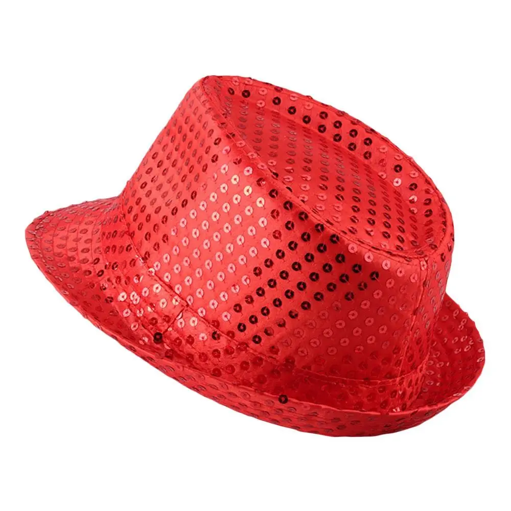 Fashion Sequins Kids Jazz Hat Shiny Masquerade Panama Cap Cosplay Stage Dance Performance Hat Party