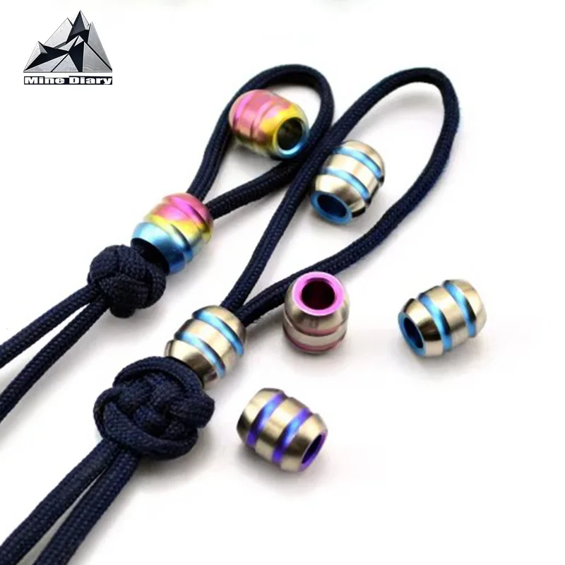 EDC Paracord Pendant TC4 Titanium Outdoor Knife Pendant Keychain Backpack Pendant Fidget Toys Accessory
