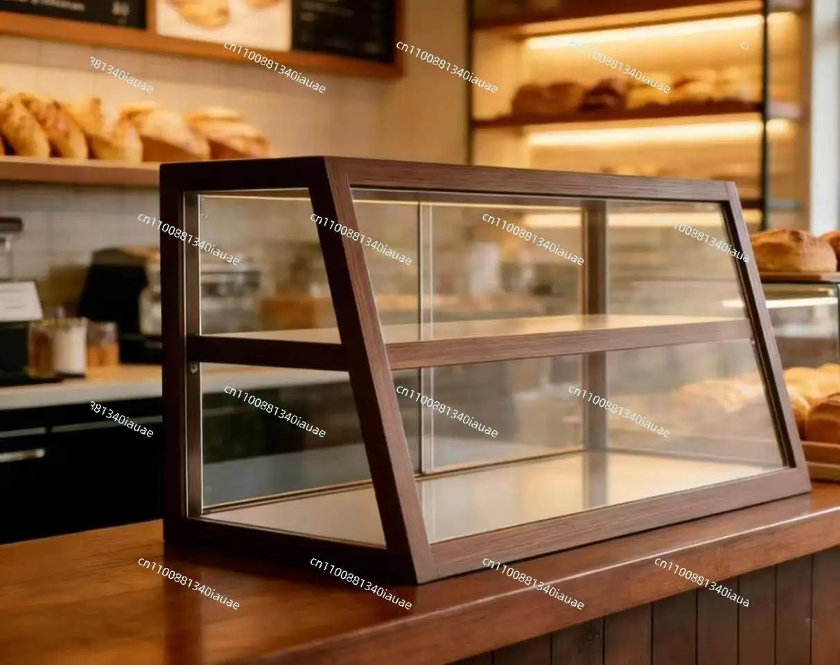 

Витрина для выпечки и десертов для кофейни/кондитерской, стеклянная витрина-прилавок для бара, небольшая витрина из массива дерева для хлеба