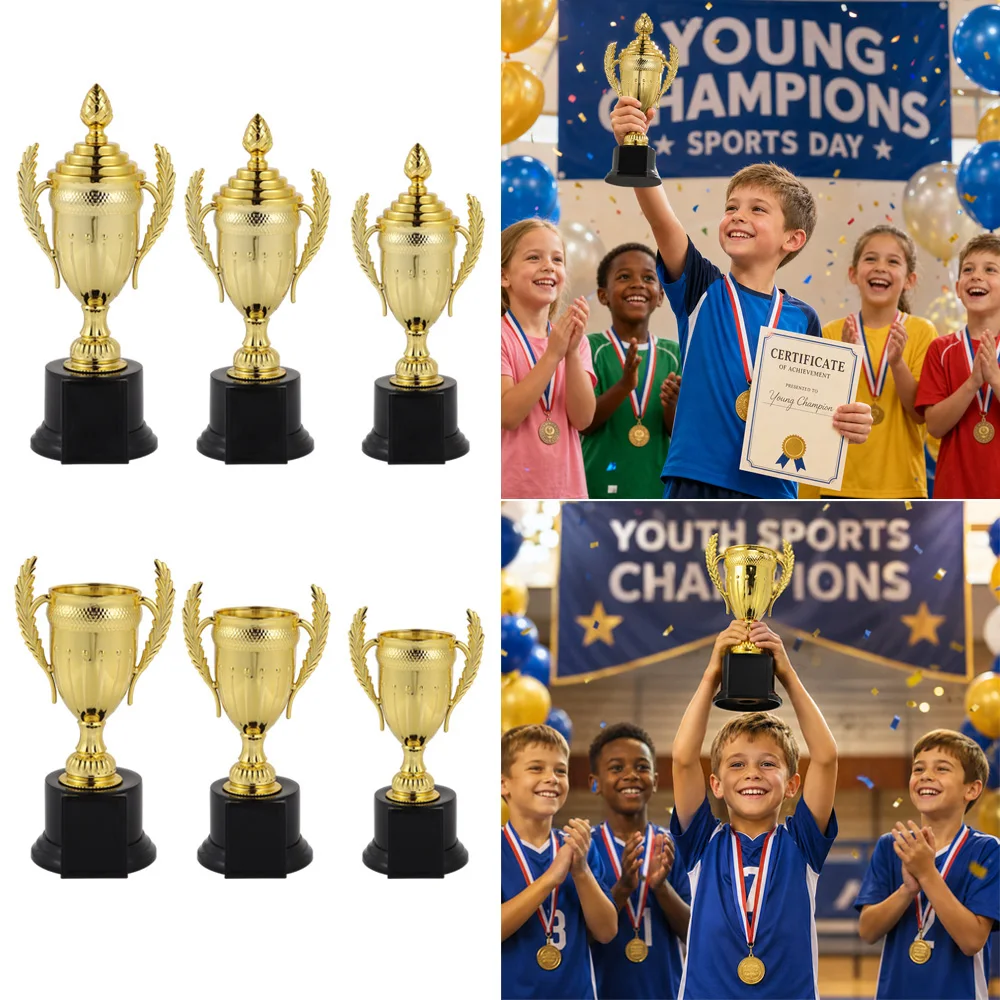 Children's Trophy Awards Plastic Model School Rewarding Supply Small Prize Cup Competition Soccer Craft Souvenirs
