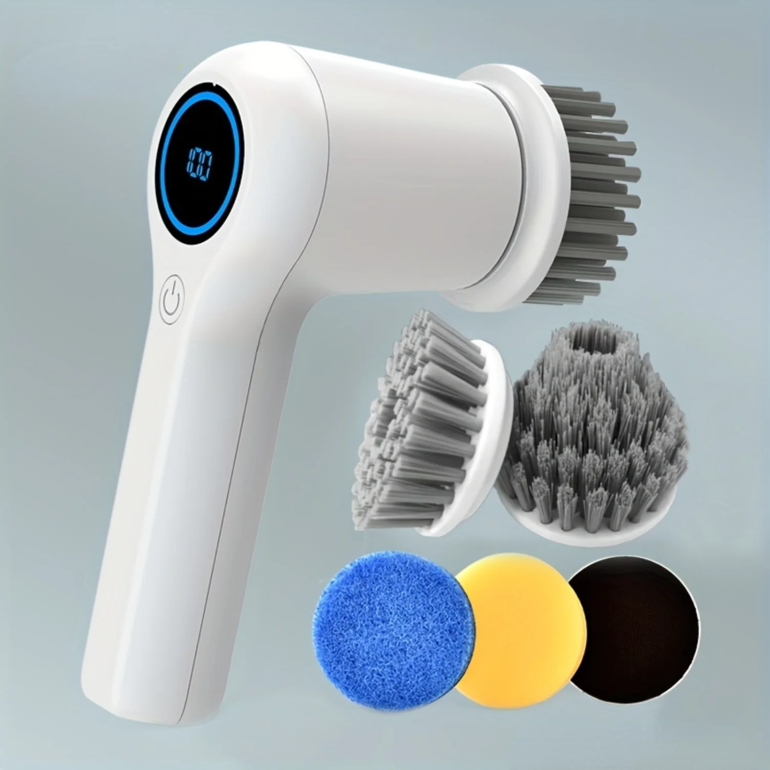 

1 Set, Spin Scrubber With 4 Replaceable Brush Head, Power Cordless Cleaning Brush, Handheld Rechargeable Shower Scrubber, For