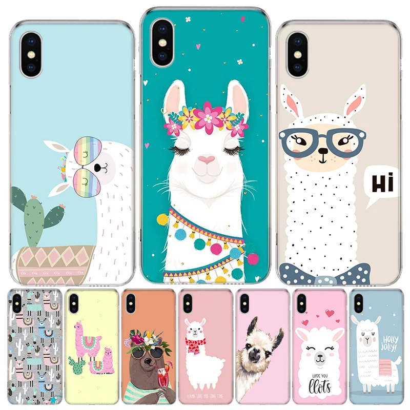 Lama Llama Alpacas Animal Clear Case For iPhone 11 13 14 Pro 15 Pro Max 12 Mini 16 XR X XS Max 7 8 Plus Funda Clear S