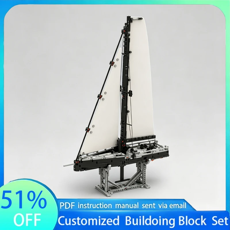 1081Parts Ocean Racing Yacht MOC Model Sailing Boat Building Blocks Creative DIY Assembly Toy Education Collection Gifts Model