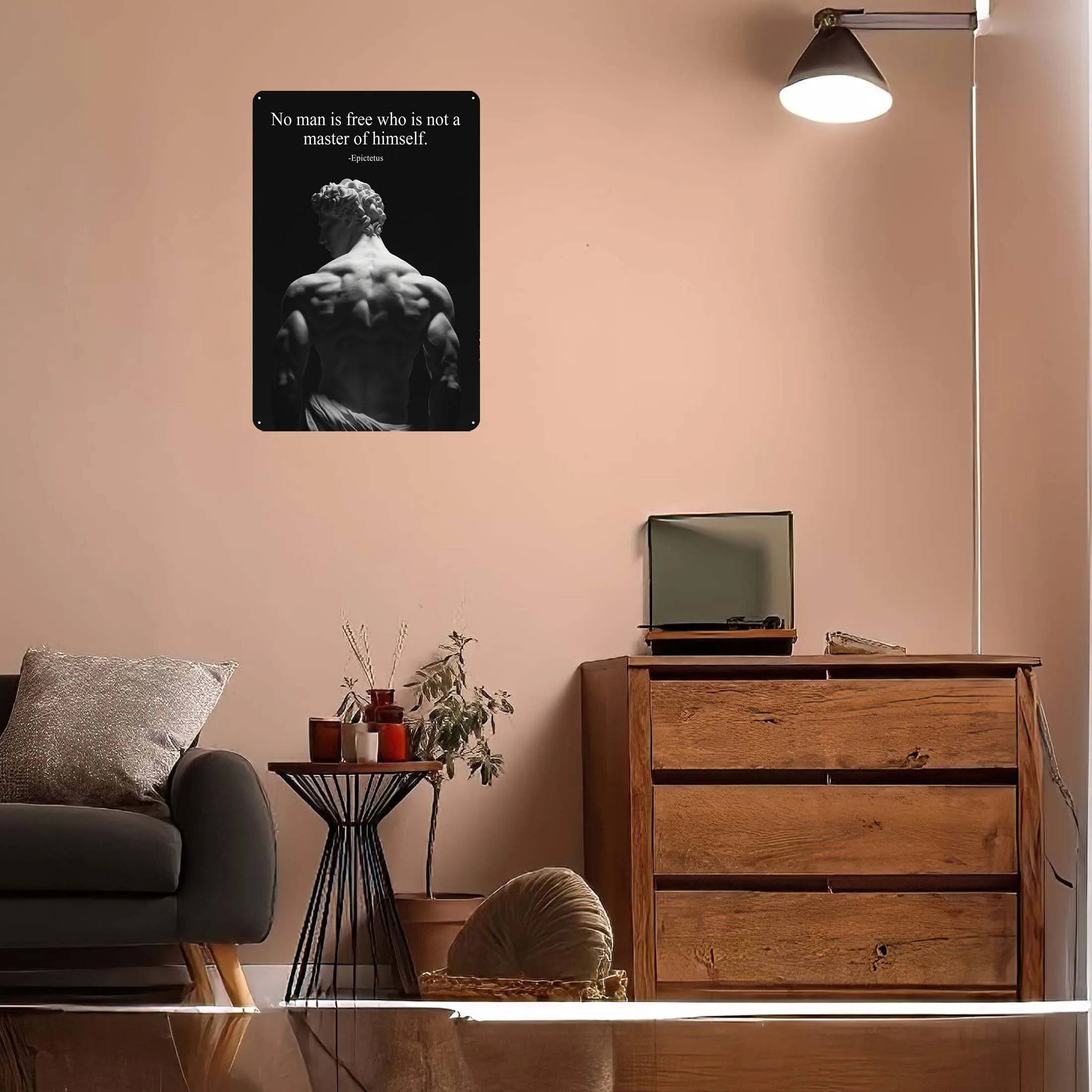 Epictetus Stoic Quote Motivational Metal Poster House Decor Metal Tin Sign Plaque for Wall Art Decoration Gamer Room Decoration