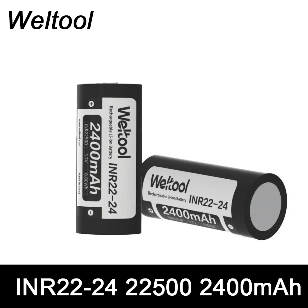 

Аккумулятор литий-ионный Weltool INR22-24 22500, 2400 мАч, перезаряжаемый, для фонарика