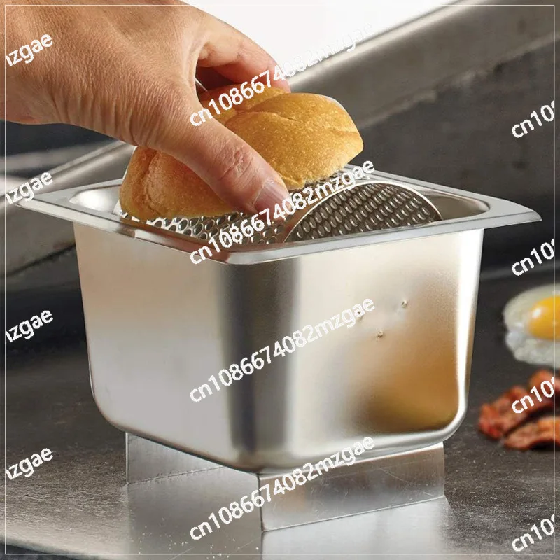 

Профессиональный валик для масла в магазине гамбургеров с подставкой - инструмент из нержавеющей стали в американском стиле для приготовления гамбургеров
