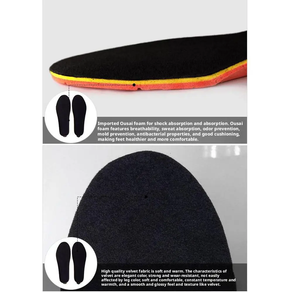 Electric Heating Insoles For Winter Rechargeable Winter Warm Insole Remote Control Work Hunting Ski Hiking Camping Insole