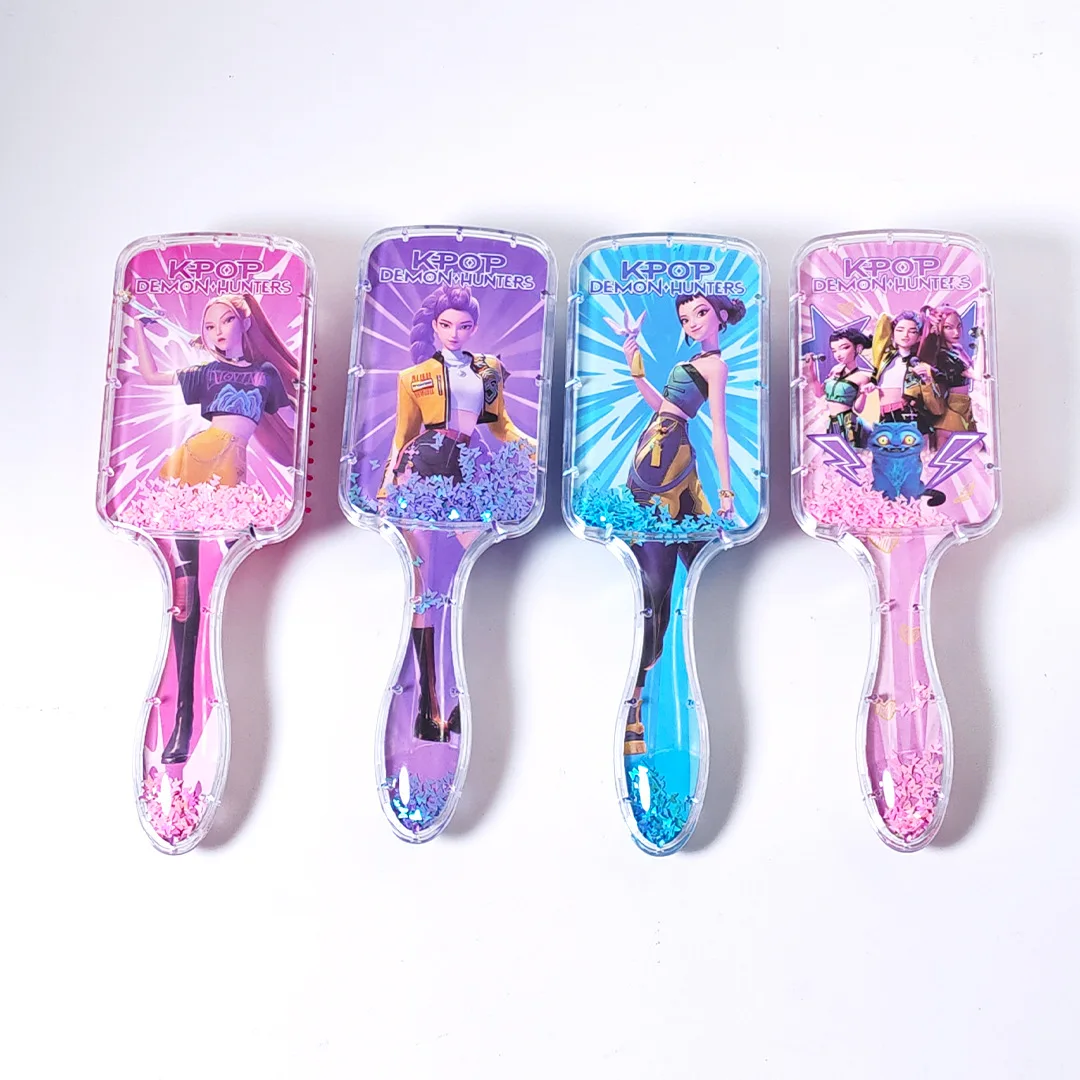 

New Demon Hunters Cartoon Cute Girl Hair Brush, Massage & Cushion Comb, Small Gift for Kids and Students
