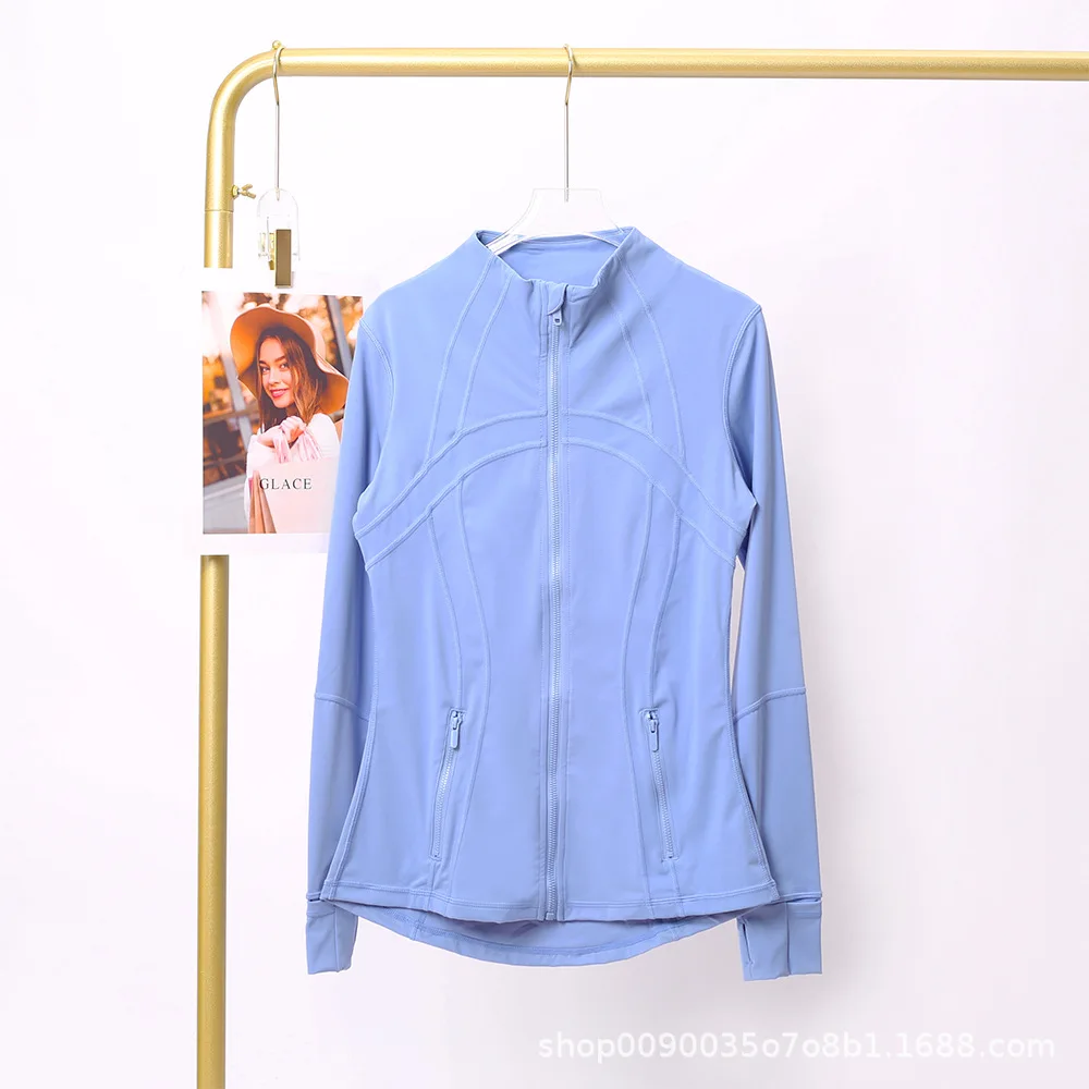 

Thermal Yoga Jacket Women Stand Collar Long Sleeve Workout Coat Non-Slip Stretchy for Dance Fitness Training