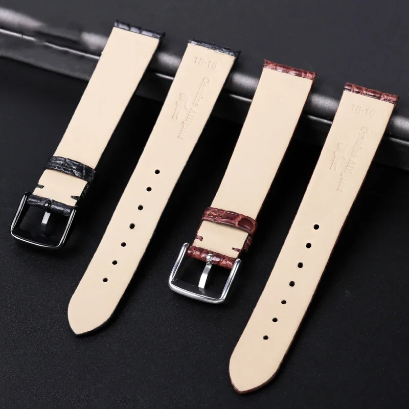 Ultra thin crocodile watch strap crocodile watchband watch chain man's woman's wristband pin buckle 12 13 14 16 18 19 20 21 22mm