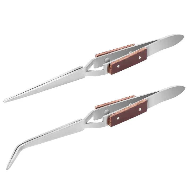 Straight/Bent Tip Rebound Clips - Stainless Steel Heat-Resistant Tweezers & Welding Clamps for Jewelry Making Tools