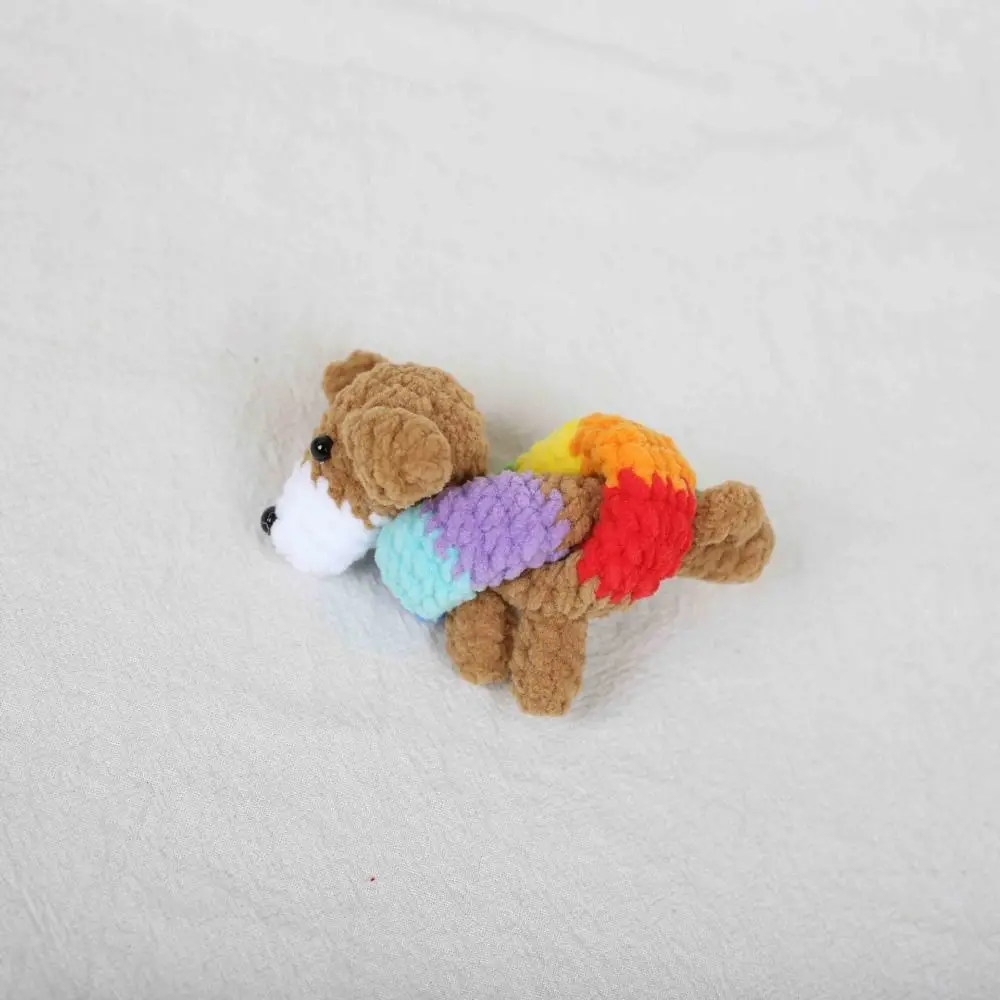 Cartoon Bag Decor Knitted Dog Pendant Handmade Animal Doll Crochet Corgi Keychain Cute Wool Kawaii Woven Key Ring Backpack
