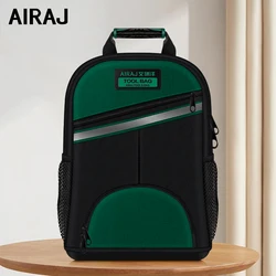 AIRAJ Tool Backpack Large Capacity Multi Pocket Tool Bag, Oxford Cloth Waterproof Durable Electrician Bag, Hard Bottom Backpack