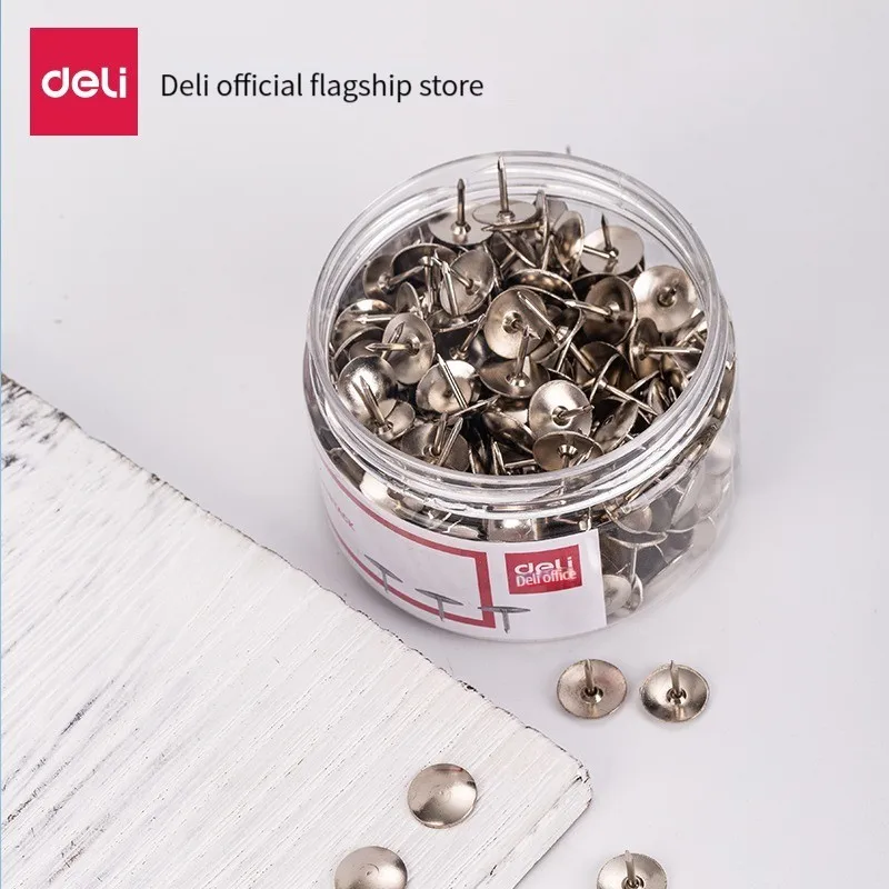 デリ 0040 画鋲 300 個/シリンダーピン丸頭プラスチックボックスコルク釘壁ペグ事務用品シングルバレル価格ピン