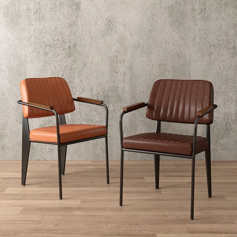

Nordic retro bar armrest chair coffee shop pub table and chair industrial style restaurant sofa casual dining chair